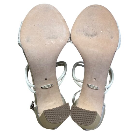 Badgley Mischka Laney Ivory Satin Rhinestone Embellished Heeled Sandals Sz 9 - Picture 7 of 10